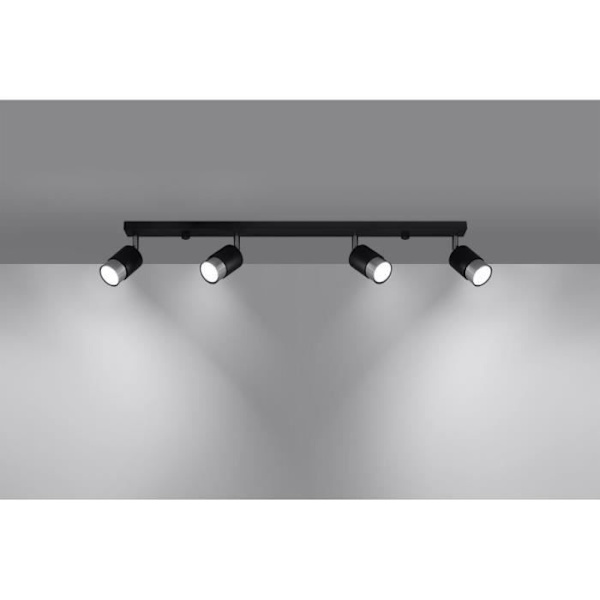 Sollux Lighting Nero Takstrålkastare, svart/krom, 4x GU10