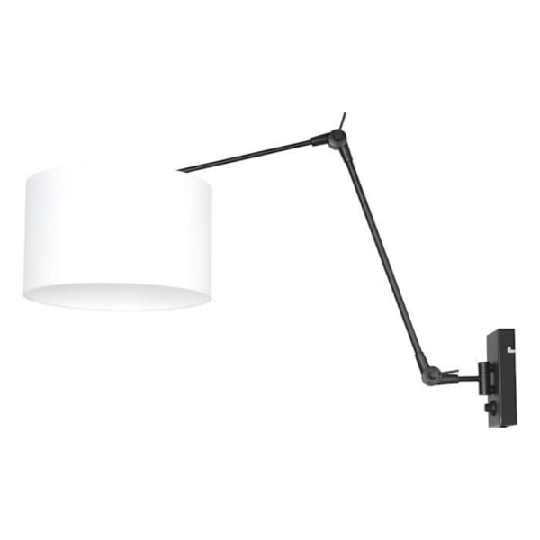 Sienna Prestige Chic vägglampa - Mattsvart och chintzvit lampskärm - Metall - E27 - 60W