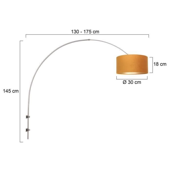 Vägglampa - Sienna - Glittrande Ljus - Borstad Stål - Guldvelour - 60W E27