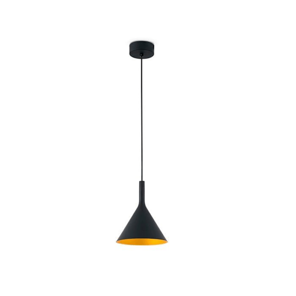 Suspension Noir/Or Led 11W-Pam-P - FARO Sort, Guld