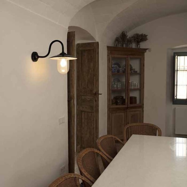 FARO Hudson sort havevæglampe - 1 pære - 15W - Metal - 39x32x50cm Svart