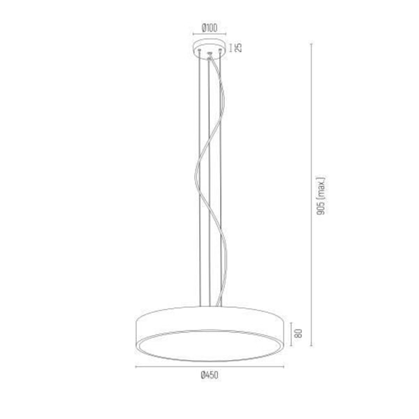 Argon DARLING Integreret LED nedhængt loftslys 45cm Sort 5380lm 3000K