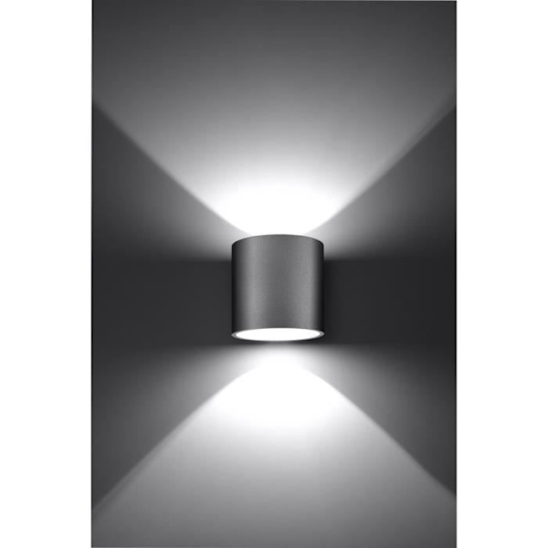 Applique Murale ORBIS LED Op/Ned - SOLLUX - Grå - Moderne - Værelse - Aluminium - 10x10x12 cm