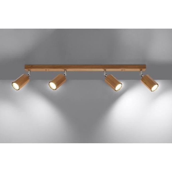 Taklampa med spotlights - SOLLUX - Zeke - Ek - 4x GU10 - Inomhus - 40W