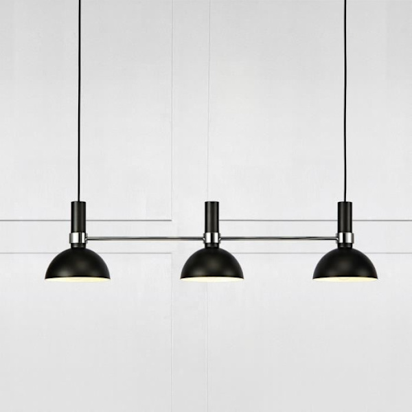 LARRY bar pendel (3x60W) i sort metal med krom finish