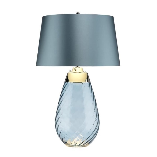 Bordlampe - ELSTEAD LIGHTING - Lena - 2 lys - Blåtonet glas - Andeblå lampeskærm Blå, Ankblå
