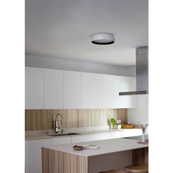 Applikation/taklampa - FARO Barcelona - SHOKU - Vit/svart - Inbyggd LED - 24W - 350mm NEGRO