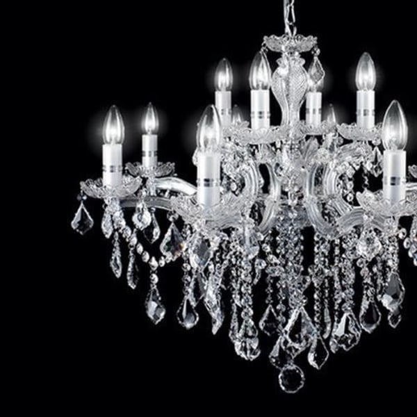 Ideal Lux FLORIAN SP12, Vardagsrum, Krom, IP20, Yta, Glas, Metall, 12 glödlampor