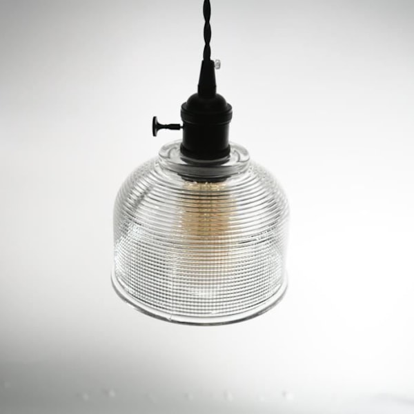 Upphängning - SULION - TESSA - Transparent glas - Svart metall - Vintage stil