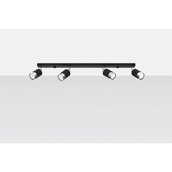 Sollux Lighting Nero Takstrålkastare, svart/krom, 4x GU10