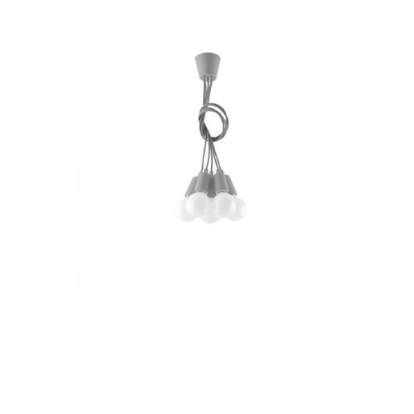 DIEGO 3 E27 LED-lampa Modern Loft BOHO Design Corridor - Grå - SOLLUX