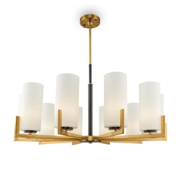 Moderna ljuskrona - Maytoni - Fortano - 10 glödlampor - Glas - Mässing - Samtida design