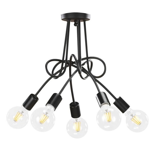 Plafonnier - Onli - WIRE - Sort - Metal - 5 pærer E27 - Moderne design