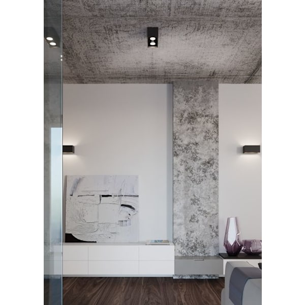 Takljus QUAD Spot Modern Loft Design för Sovrum Vardagsrum Trappa Hall - Svart