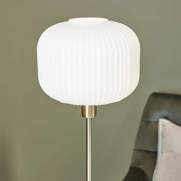 Lampadaire - Markslöjd - Sober - Vitt glas - Mässing - Höjd 140 cm vitt guld