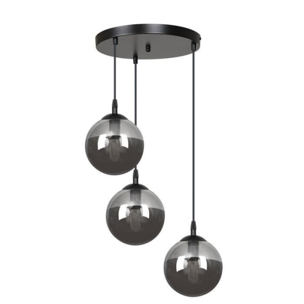 Emibig COSMO Cosmo Black Globe Cluster Taklampa med grafitglas lampskärm, 3x E14