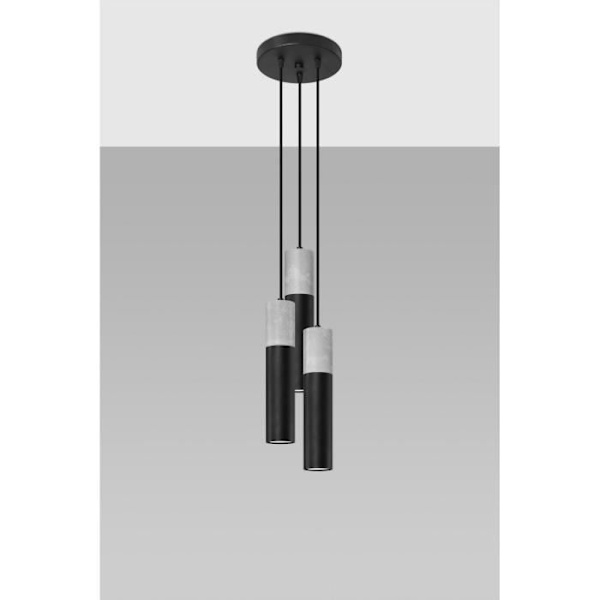 Sollux Lighting Borgio Cluster taklampa, grå, svart, 3x GU10