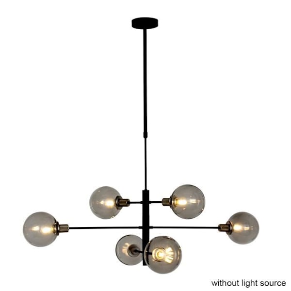 Sienna Constellation Multi-Arm upphängt taklampa matt svart, transparent grått glas