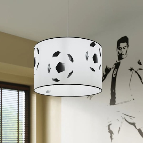 Hængelampe - Sollux Lighting - Football A 40 - Hvid/Sort - 40x40x82 cm - LED vit svart