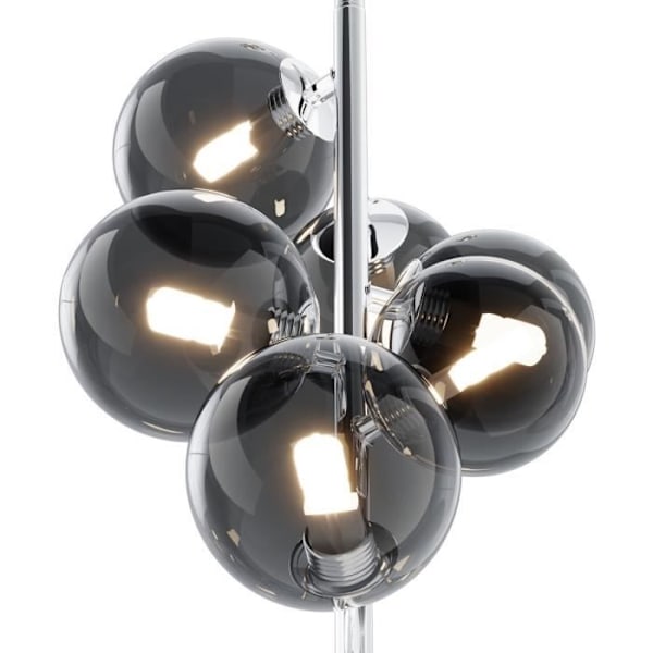 Taklampa - Maytoni - Dallas - 6 ljus - Krom - Rökt skärm - G9