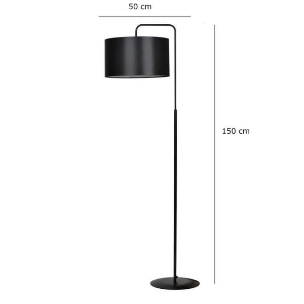 Emibig Trapo Lp1 Hvid, Sort Gulvlampe 1 lys sort med lampeskærm - 571-1