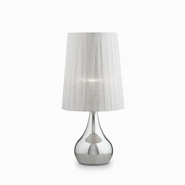 Ideal Lux ETERNITY TL1 BIG, Sølv, Stof, Metal, Soveværelse, Børneværelse, Stue, IP20, II, E27 Sølv