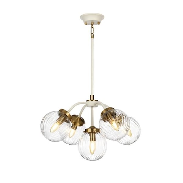 Glasskärm - ELSTEAD LIGHTING - Cosmos Retro - 5 glödlampor - Vintage - Gul