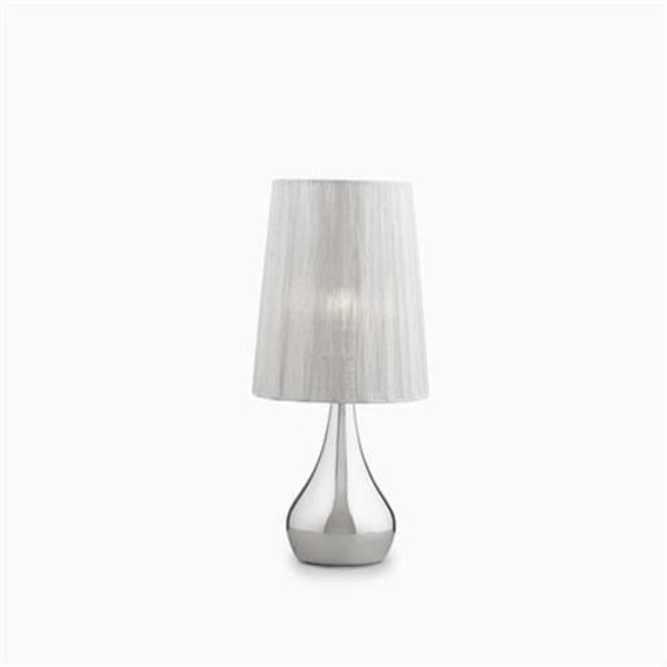 Ideal Lux ETERNITY TL1 SMALL, Sølv, Stof, Metal, Soveværelse, Børneværelse, Spisestue, Stue, IP20, II, E14
