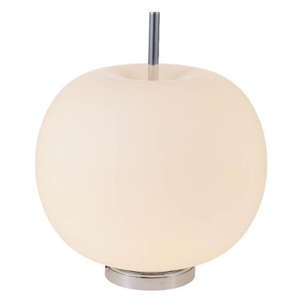 HOMEMANIA Apple bordslampa - för kontor, sovrum - krom, vit, metall, glas, 31 x 18,5 cm