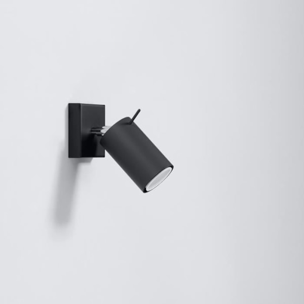 LED Ring Væglampe - SOLLUX - Sort - Stål - Loft og Moderne Stil