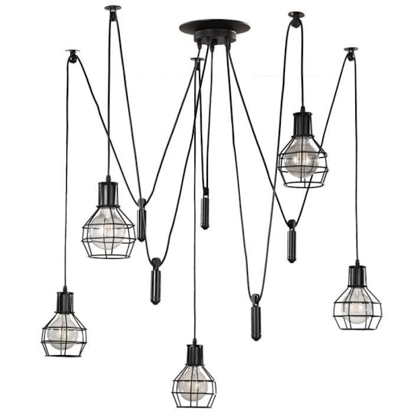 Loftlampe - Onli - Spider - 5 lys - Sort metal - Moderne design