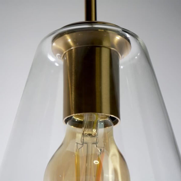 Ophæng - LILY - D170 - Guld - Glas - Metal - E27 Transparent, mässing