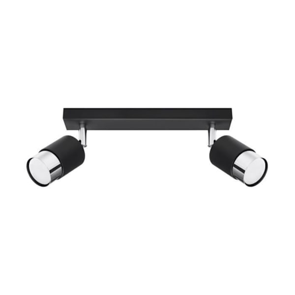 Plafondslampa - SOLLUX - Nero - Svart/Krom - 2x GU10 - Modern Design - 40W
