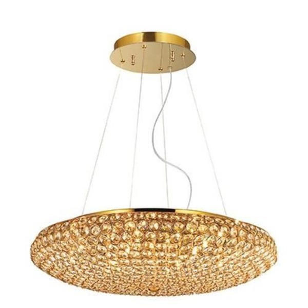 Ideal Lux KING SP12, Soveværelse, Børneværelse, Spisestue, Stue, Guld, IP20, Overflade, Rund, Glas, Metal Guld