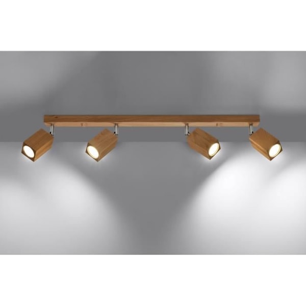 Takspot med 4 lampor - SOLLUX - Keke - Ek - 4x GU10 - Modern design - 40W