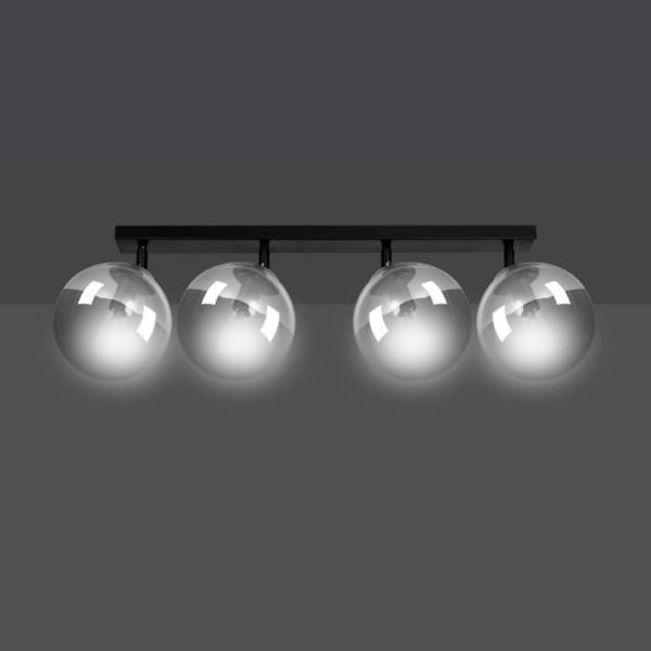 Emibig TOFI Tofi Globe takspotlight bar svart med grafitglas lampskärm, 4x E14