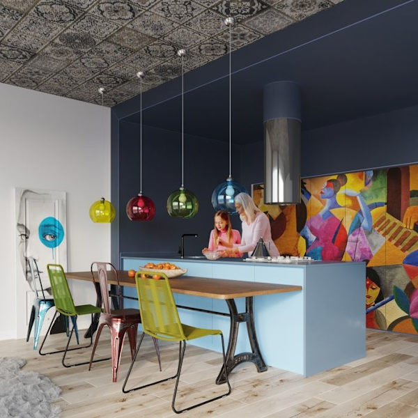 BALL E27 LED Pendel Modern Loft BOHO Vintage Design Corridor - Grøn