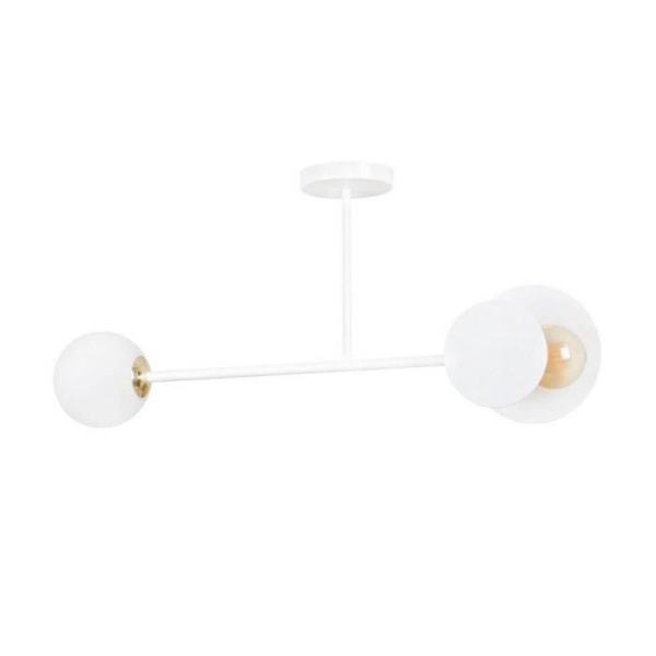 Emibig Minerva 2 White 2-Light Semi-Flush Ceiling Light White med glasskærm - 613-2