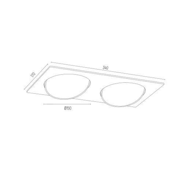 Argon OLIMP infälld downlight dubbel GU10 Plus svart struktur