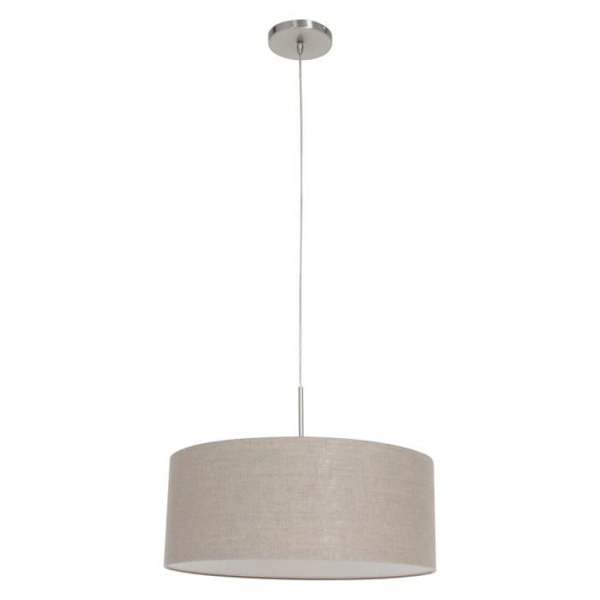 Sienna Sparkled Light Cylindrisk Pendel Loftslampe Børstet stål, hørstof