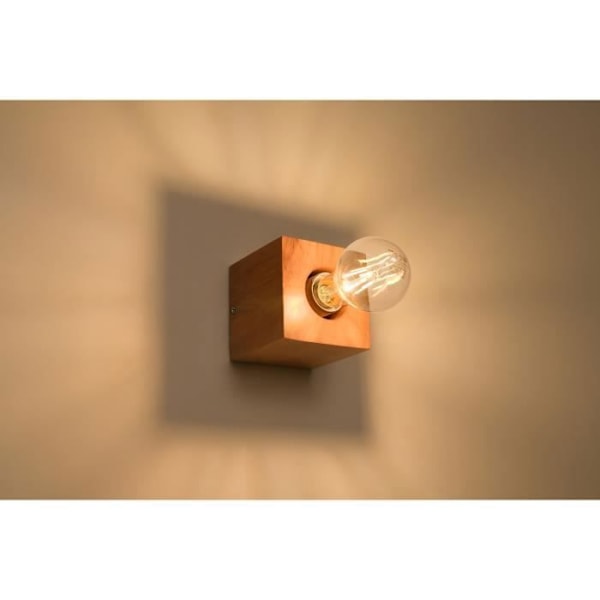 ABEL Vägglampa Modern Trä Inredningslampa för Sovrum Vardagsrum E27