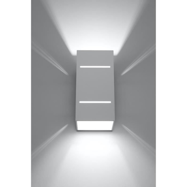 BLOCCO LED Vägglampa - SOLLUX - Vit - Aluminium - Modern Loft Design