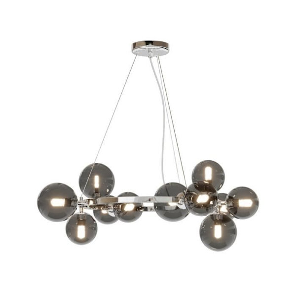 Moderne loftlampe - Maytoni - Dallas - 1 krom globe - Røgfarvet skygge - G9