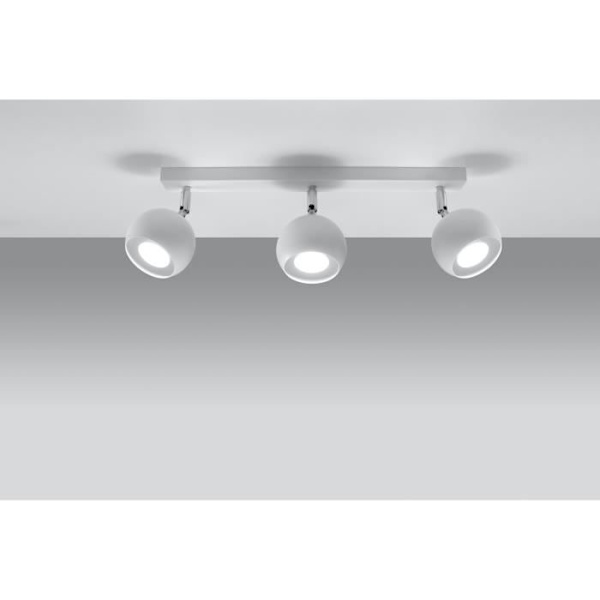 Modern LED-taklampa LOFT spotdesign - SOLLUX - OCULARE 3 - Vit - 3 GU10-lampor - 40W