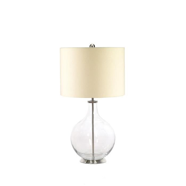 Bordlampe - Elstead - Orb 1 - Klart glas - Børstet nickel - Moderne design Klar