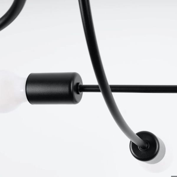 Lys - Sollux Lighting - Levar 6 - Sort Metal - E27 - Indendørs svart