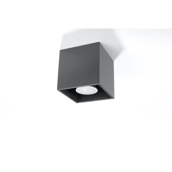 QUAD loftslampe - SOLLUX - Industrielt design - Antracit aluminium - 1 G9 pære - 10x10x10cm