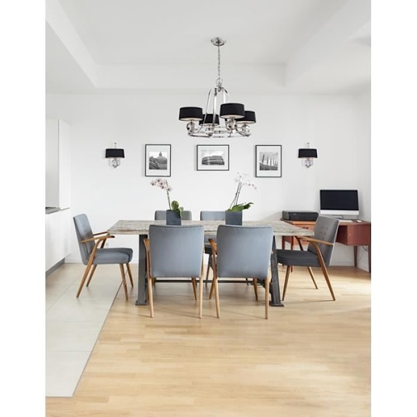 Gotham taklampa, svarta lampskärmar, 4 glödlampor