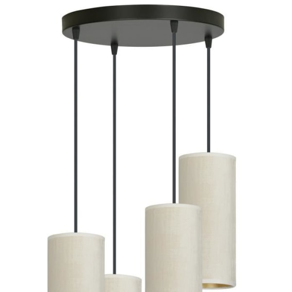 Emibig BENTE Bente Black Cluster loftslampe med hvid stoflampeskærm, 4x E14