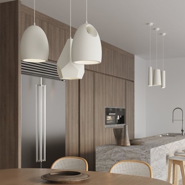 FLAWIUSZ E27 LED Keramisk Pendel Modern Loft BOHO Design Corridor - Hvid